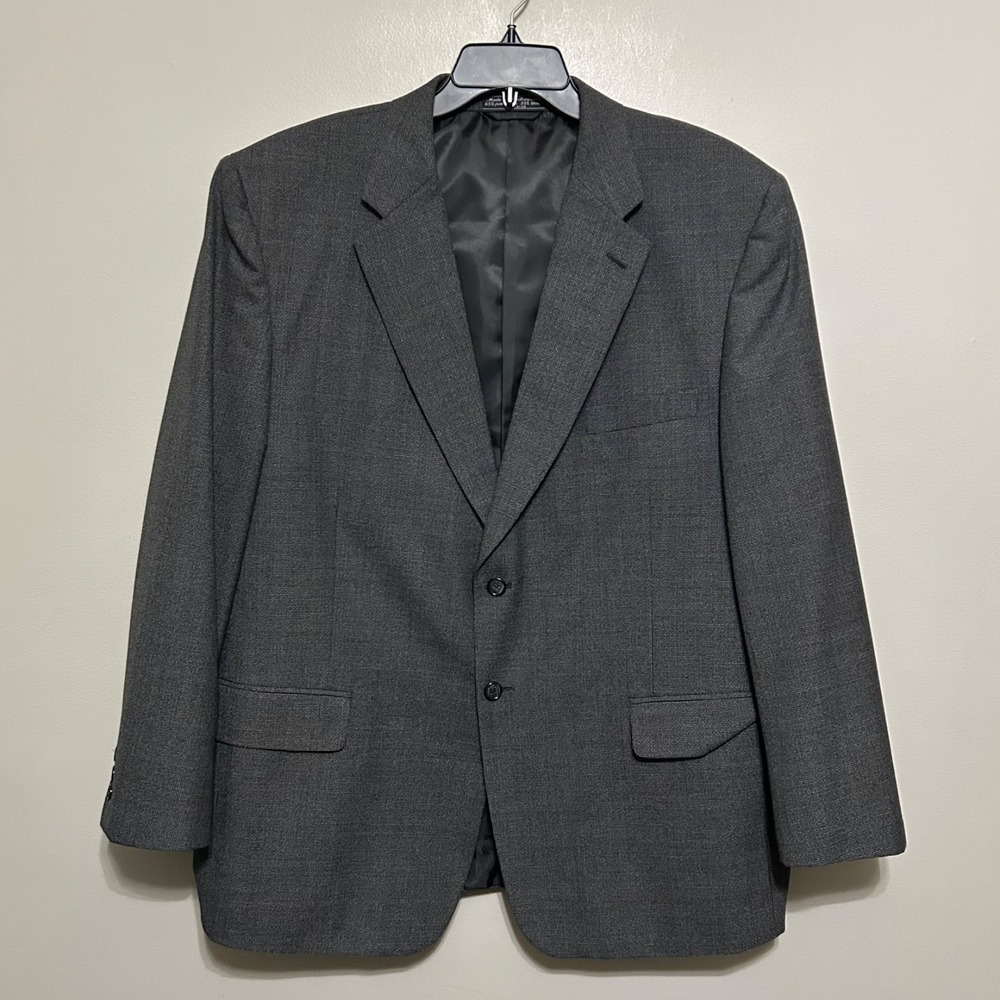 Bert Pulitzer Blazer 48R Gray Wool Sportscoat Business Casual Jacket Preppy Chic